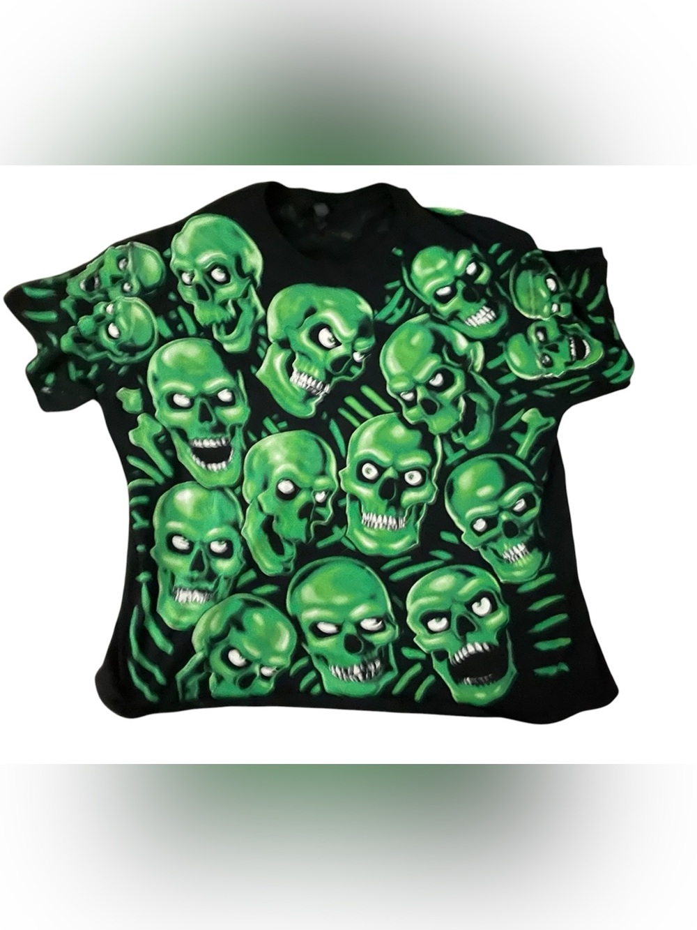 Liquid blue skull pile Aop shirt